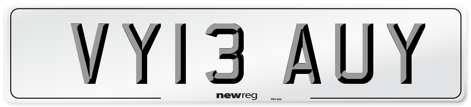 VY13 AUY Number Plate from New Reg